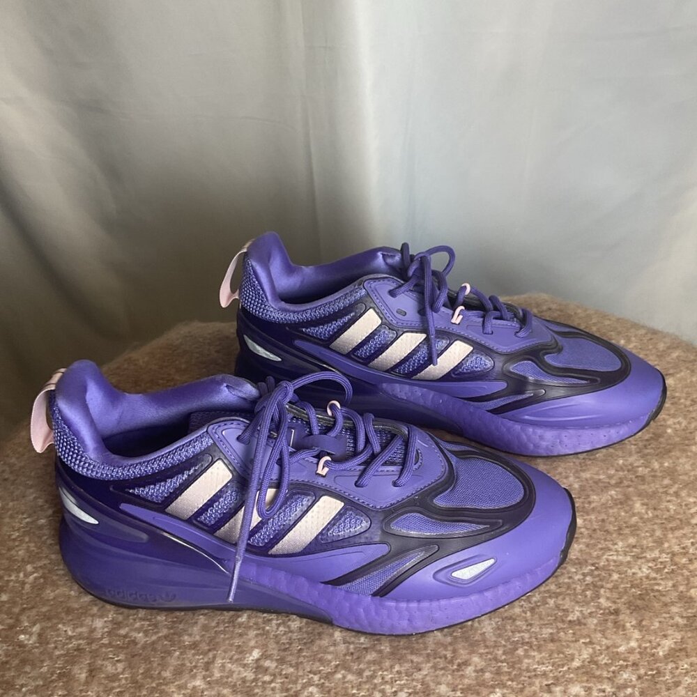 adidas ZX 2K Boost Purple Black Sneakers Mens Size 9 Athletic Shoes - Picture 4 of 9